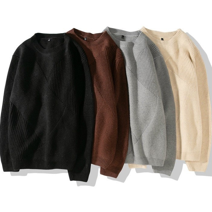 Áo len nam , áo len đan cổ tròn vát chéo dày dặn hàng Trung Loại 1 - mins.offce