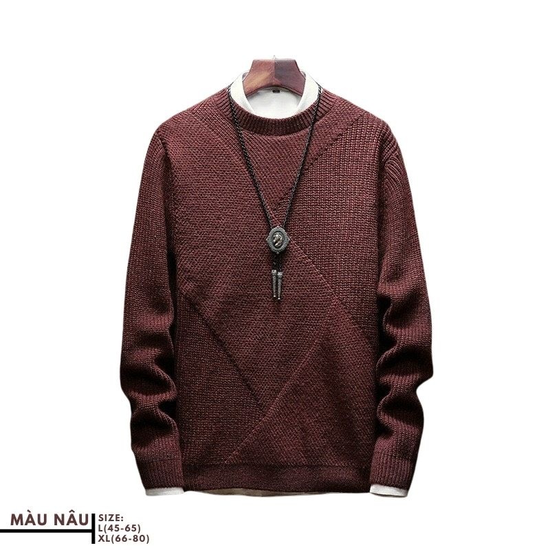 Áo len nam , áo len đan cổ tròn vát chéo dày dặn hàng Trung Loại 1 - mins.offce