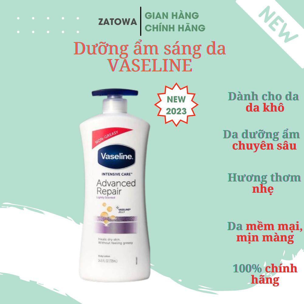 Sữa Dưỡng Thể Vaseline 725ml Dưỡng Trắng Sáng Da Nâng Tone Body Lotion Tone Up Chất Kem Hồng Nhạt Không Bết Dính