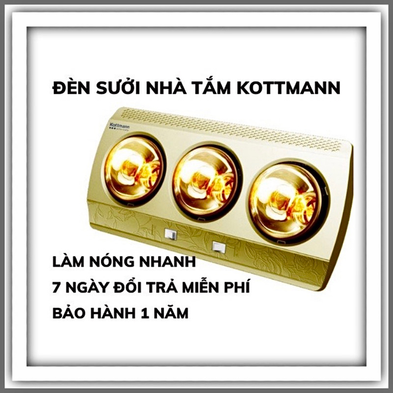 ĐÈN SƯỞI NHÀ TẮM TREO TƯỜNG 2 BÓNG - 3 BÓNG Cao Cấp KOTMANN