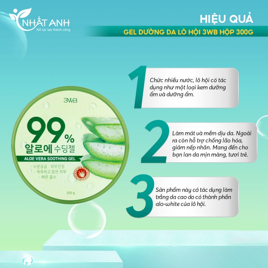 Gel Dưỡng Da Lô Hội 3WB Aloe Vera Soothing Gel tuýt 300g