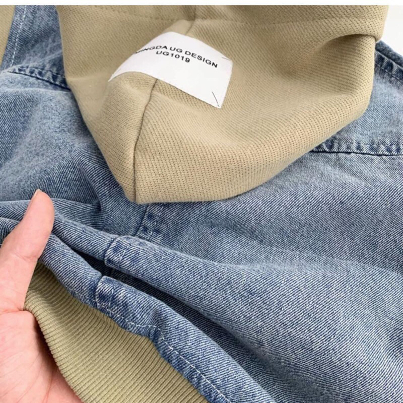 Áo khoác jean mix nỉ hàng qccc cho bé