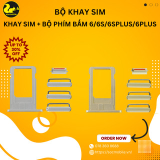 Khay sim + bộ phím thay thế cho ip 6/6 plus/6s plus - hàng mới 100%