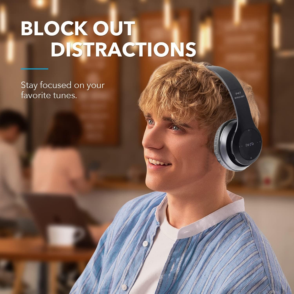 Tai nghe bluetooth không dây điện thoại di động loa siêu trầm gắn trên đầu