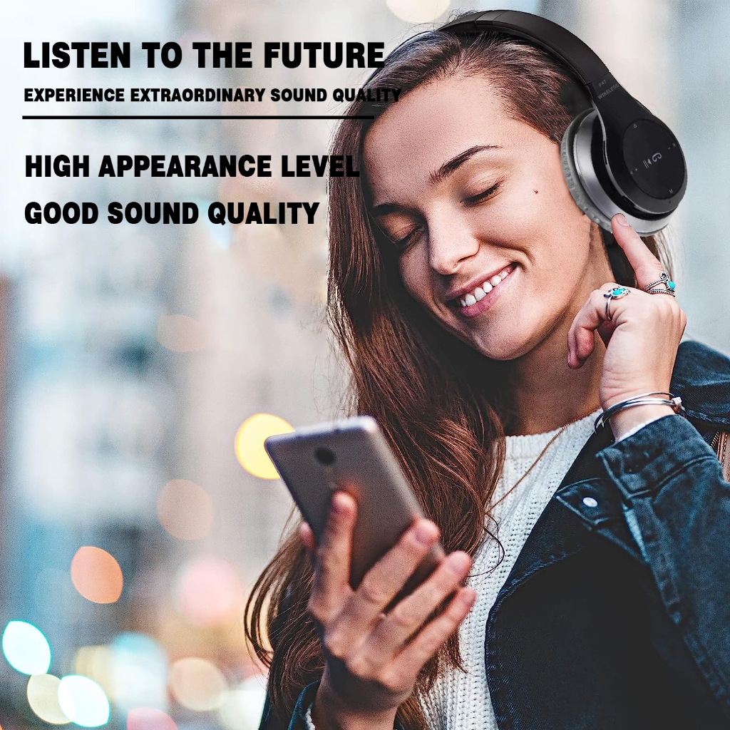 Tai nghe bluetooth không dây điện thoại di động loa siêu trầm gắn trên đầu