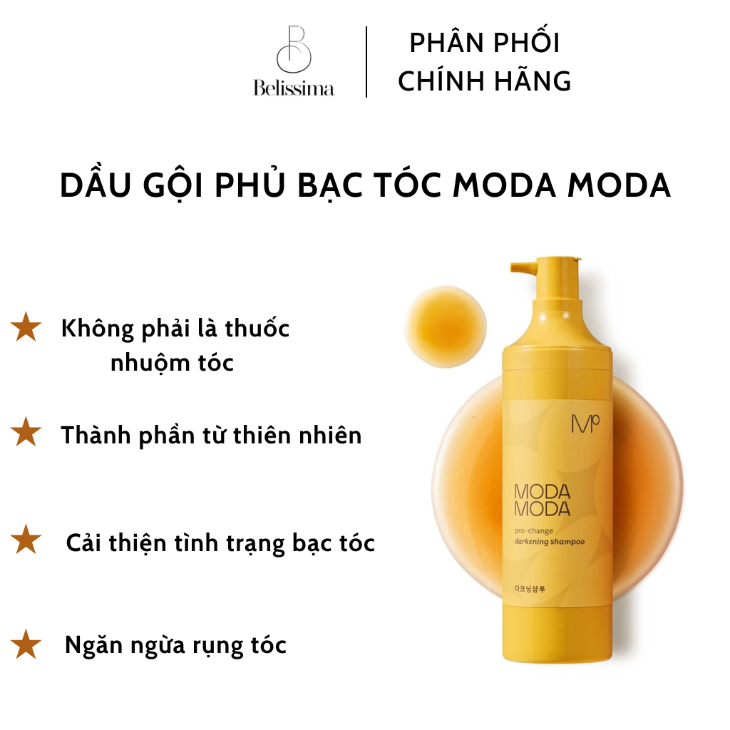 Dầu gội phủ bạc tóc MODAMODA pro-change darkening shampoo - 모다모다 프로 체인지 다크닝 샴푸 phiên bản mới 2022
