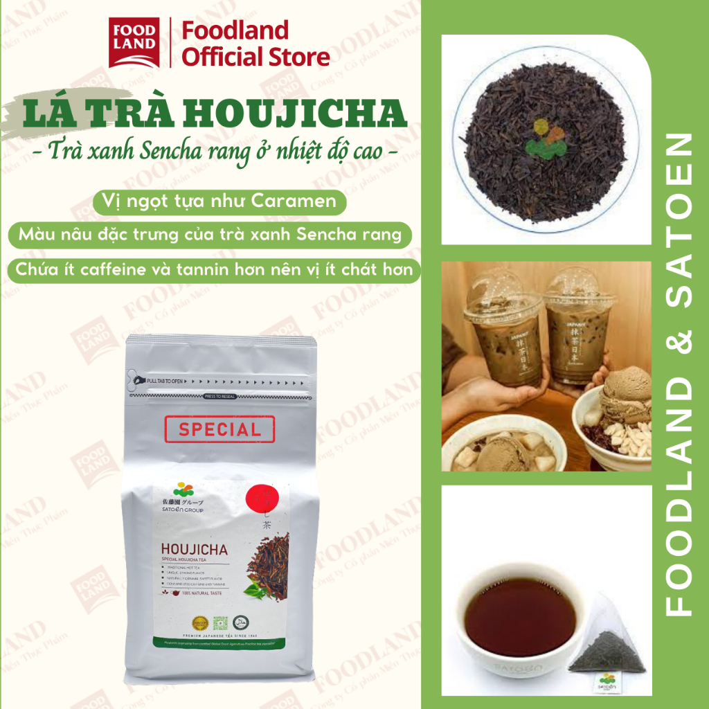 Trà Houjicha Special - trà xanh Sencha rang, trà túi lọc - Satoen - Foodland
