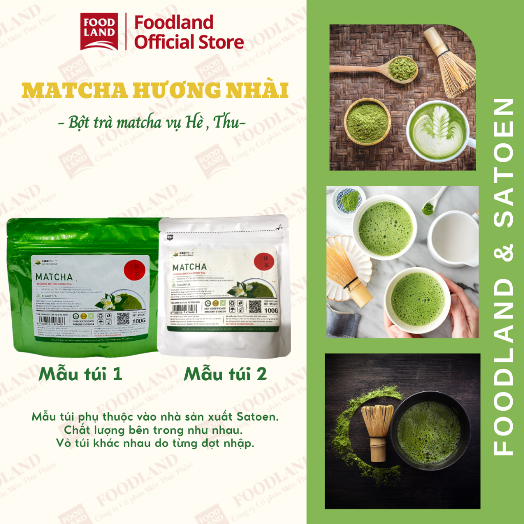 Trà Matcha Hương Nhài Satoen vụ hè thu 100G Foodland