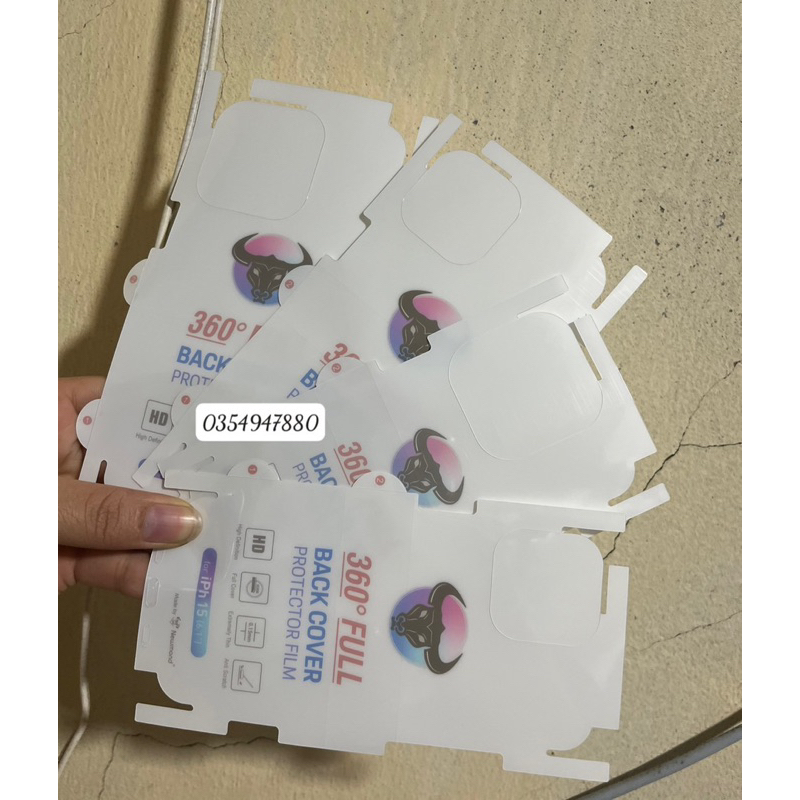 Miếng dán PPF dẻo cho iPhone 15/ 15 Plus/ 15 Pro/ 15 Pro max bảo vệ máy mặt trước, mặt sau trong suốt