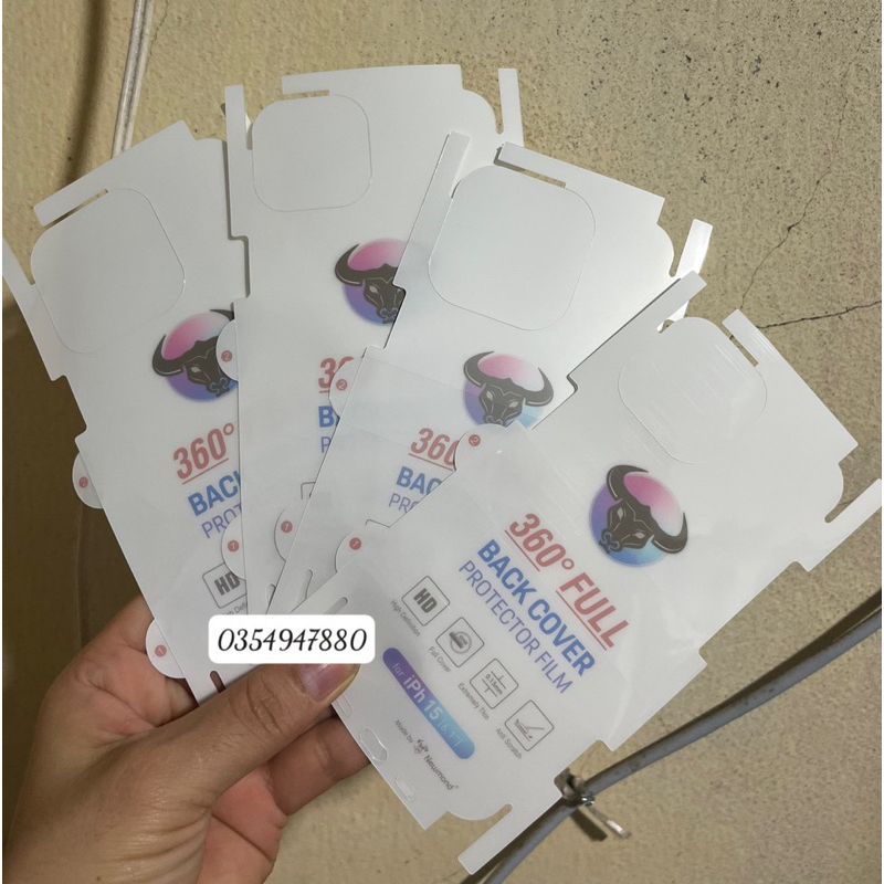 Miếng dán PPF dẻo cho iPhone 15/ 15 Plus/ 15 Pro/ 15 Pro max bảo vệ máy mặt trước, mặt sau trong suốt