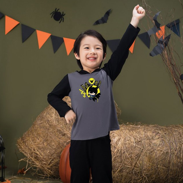 Set bộ thun halloween bé trai ILABY hóa trang in hình ngộ nghĩnh chất liệu thun cotton cho bé 8-35kg