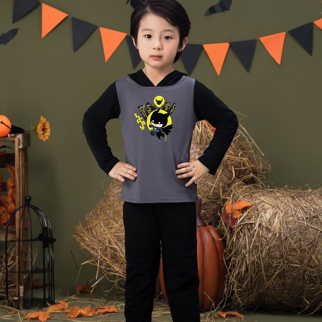 Set bộ thun halloween bé trai ILABY hóa trang in hình ngộ nghĩnh chất liệu thun cotton cho bé 8-35kg [50IBK3FT2229]