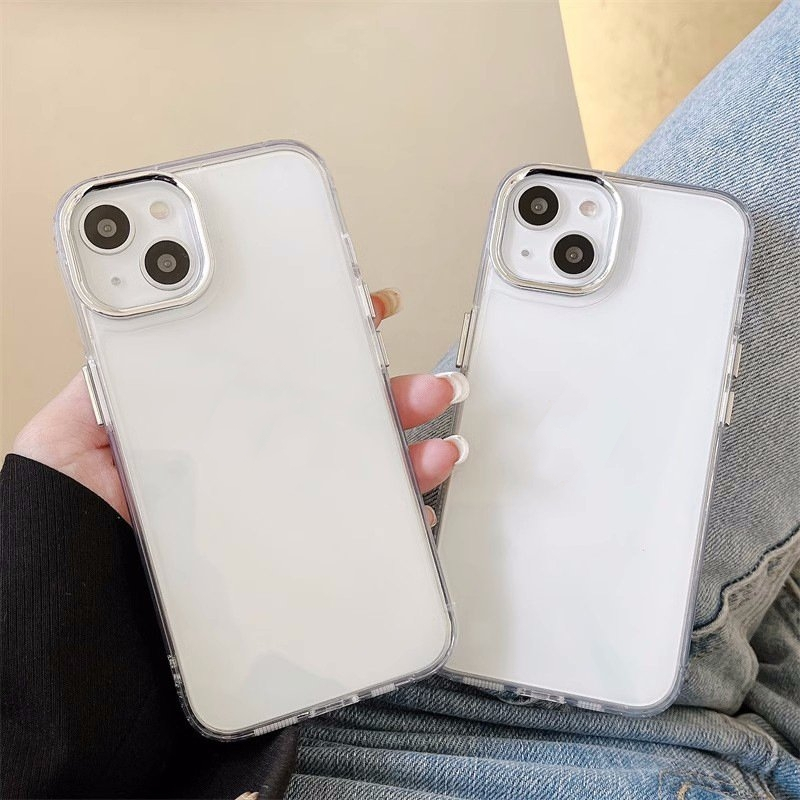 Ốp Lưng iPhone CAMERA VUÔNG trong suốt cạnh nút xi