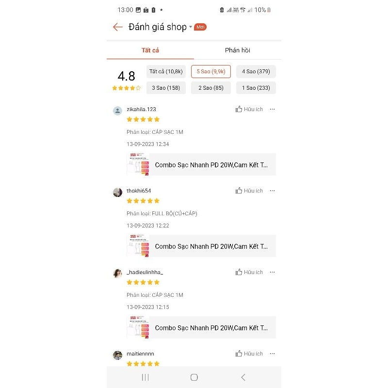 Sạc Nhanh PD 20W,Cam Kết Thời Gian Sạc Nhanh,Không Nóng Máy,Chống Cháy Nổ,BH 12 Tháng