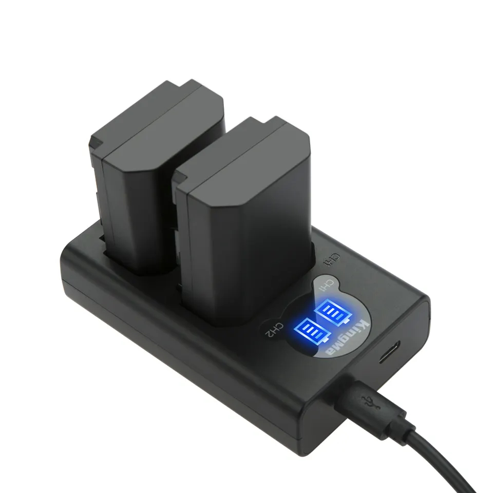 Bộ 2 pin 1 sạc đôi Kingma Sony FZ100 NP-FZ100 Sony Alpha FX3 FX30 A7C A6700 A6600 A74 A73 A7R5 A7S3 A7R4 A9ii A1 A7S4 e1