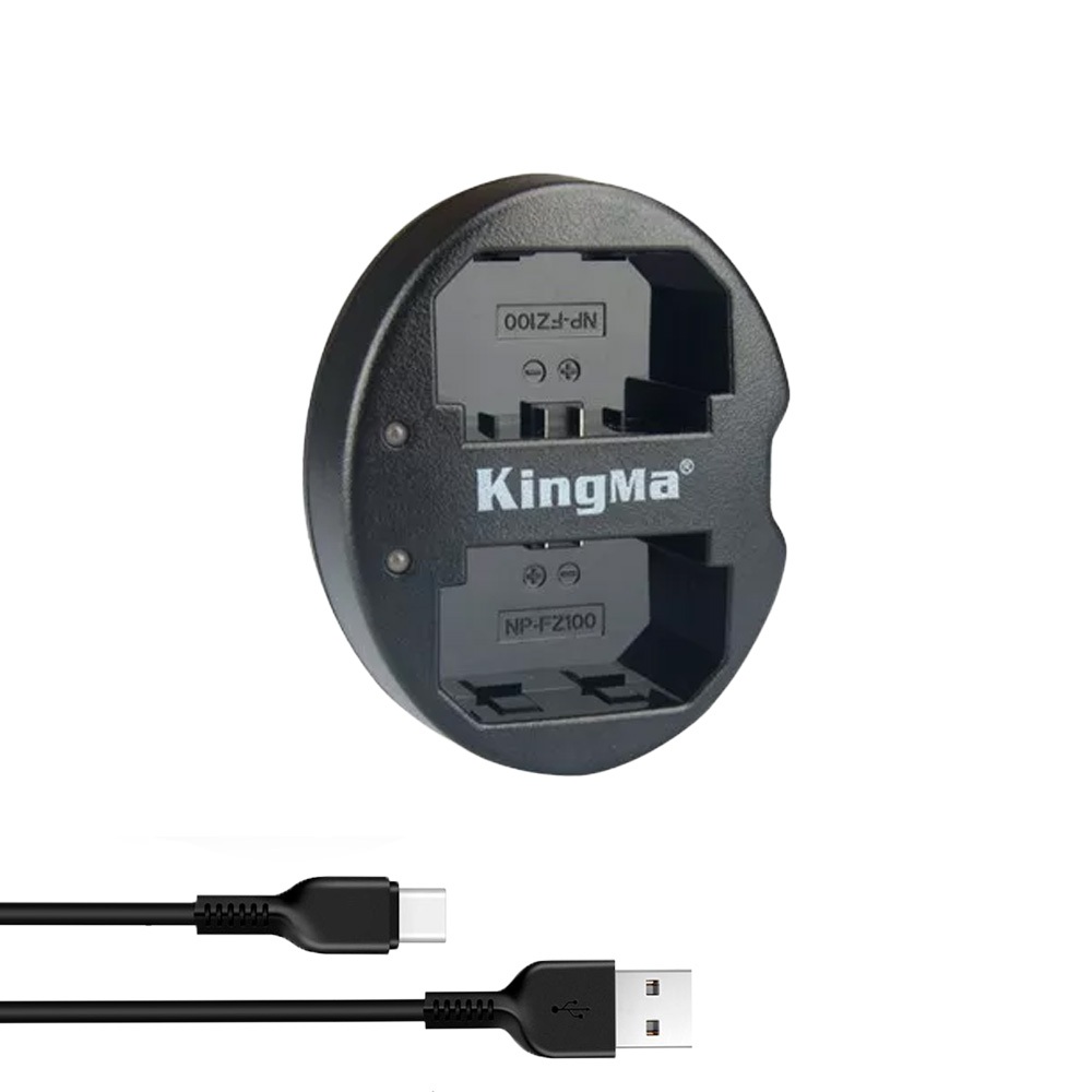Bộ 2 pin 1 sạc đôi Kingma Sony FZ100 NP-FZ100 Sony Alpha FX3 FX30 A7C A6700 A6600 A74 A73 A7R5 A7S3 A7R4 A9ii A1 A7S4 e1