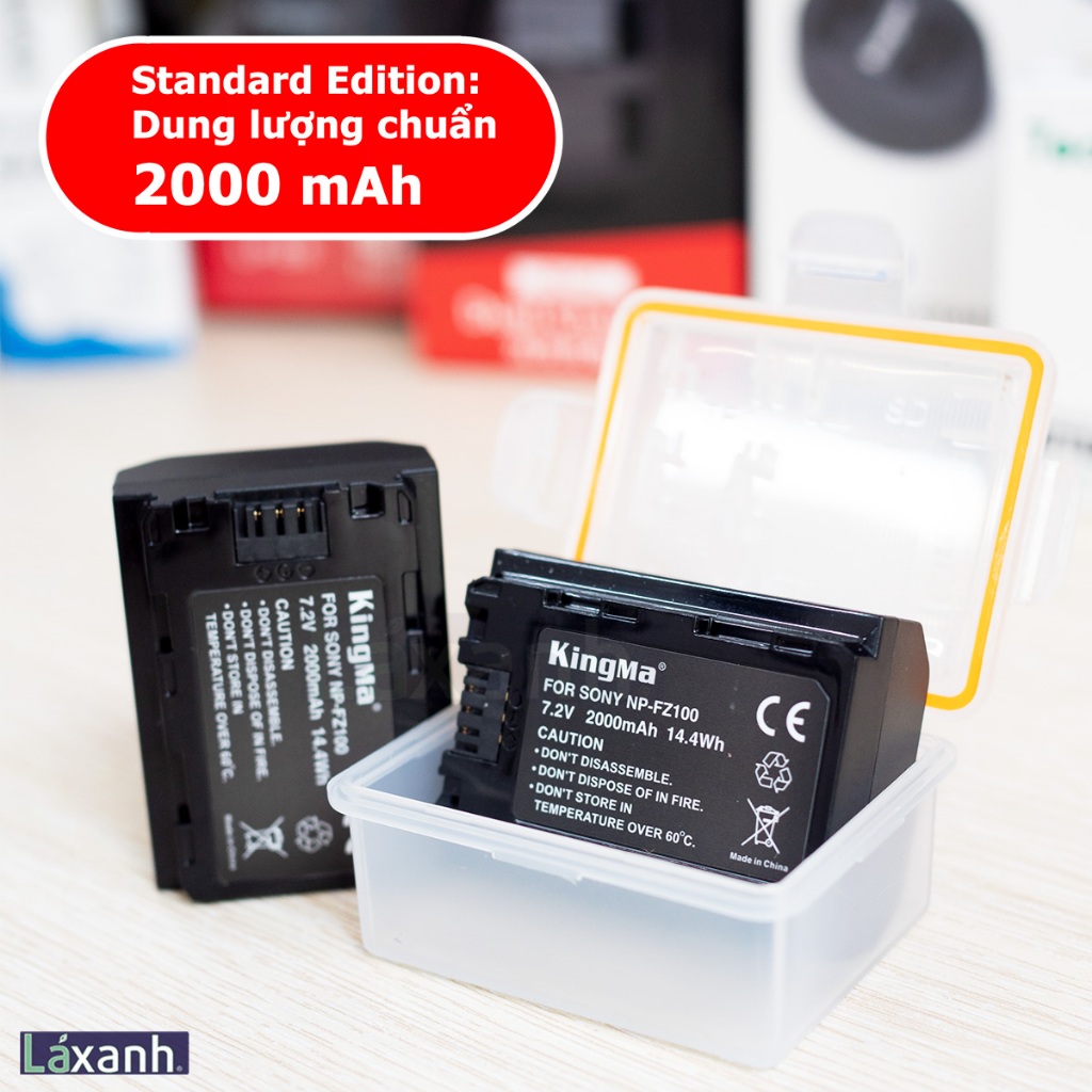 Bộ 2 pin 1 sạc đôi Kingma Sony FZ100 NP-FZ100 Sony Alpha FX3 FX30 A7C A6700 A6600 A74 A73 A7R5 A7S3 A7R4 A9ii A1 A7S4 e1
