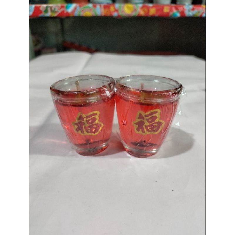 Đèn cầy ly rượu bầu màu đỏ, vàng