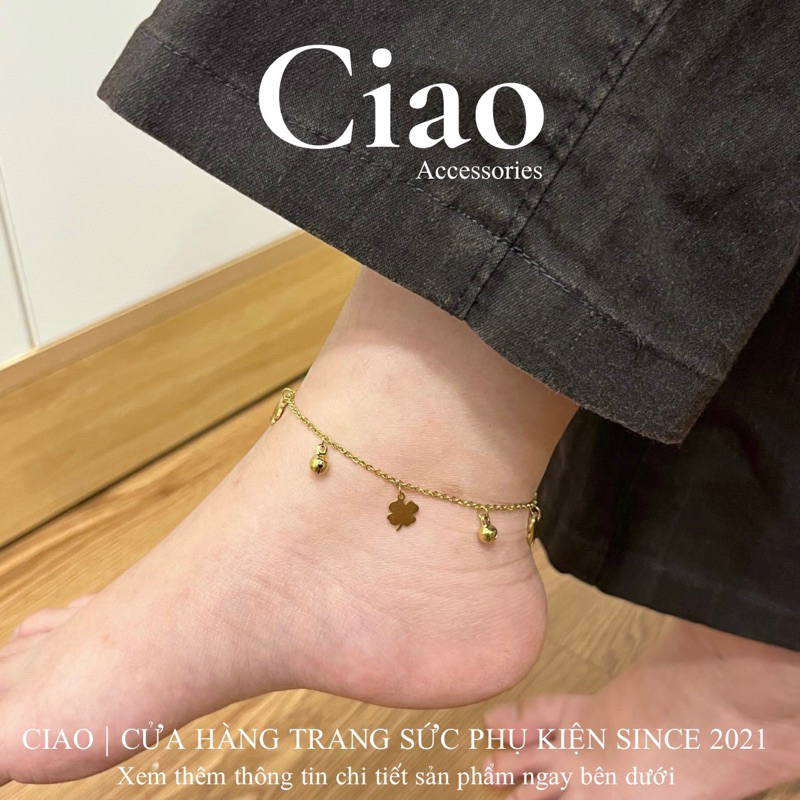 Vòng chân/ Lắc chân titan không gỉ thiết kế charm mã 42 Ciao accessories