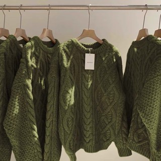 (HÀNG SẴN) Áo len dày dặn dệt kim xoắn thừng màu đỏ/xanh lá/be style Hàn Quốc (hàng QC loại 1) - AL359