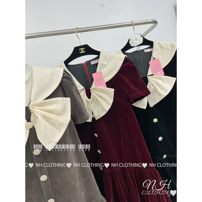 Váy nhung nơ hot hit