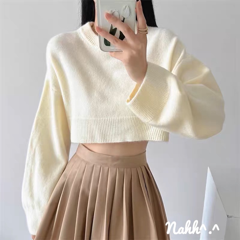 Áo len croptop trơn dài tay - Springgirl - Aolencroptoptron786_P13k16