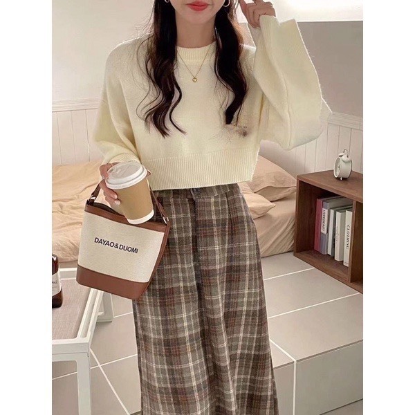 Áo len croptop trơn dài tay - Springgirl - Aolencroptoptron786_P13k16