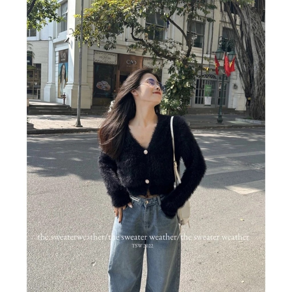 Áo cardigan lông croptop cúc ngọc - Springgirl - CDGlongcucngoc107_P8K1