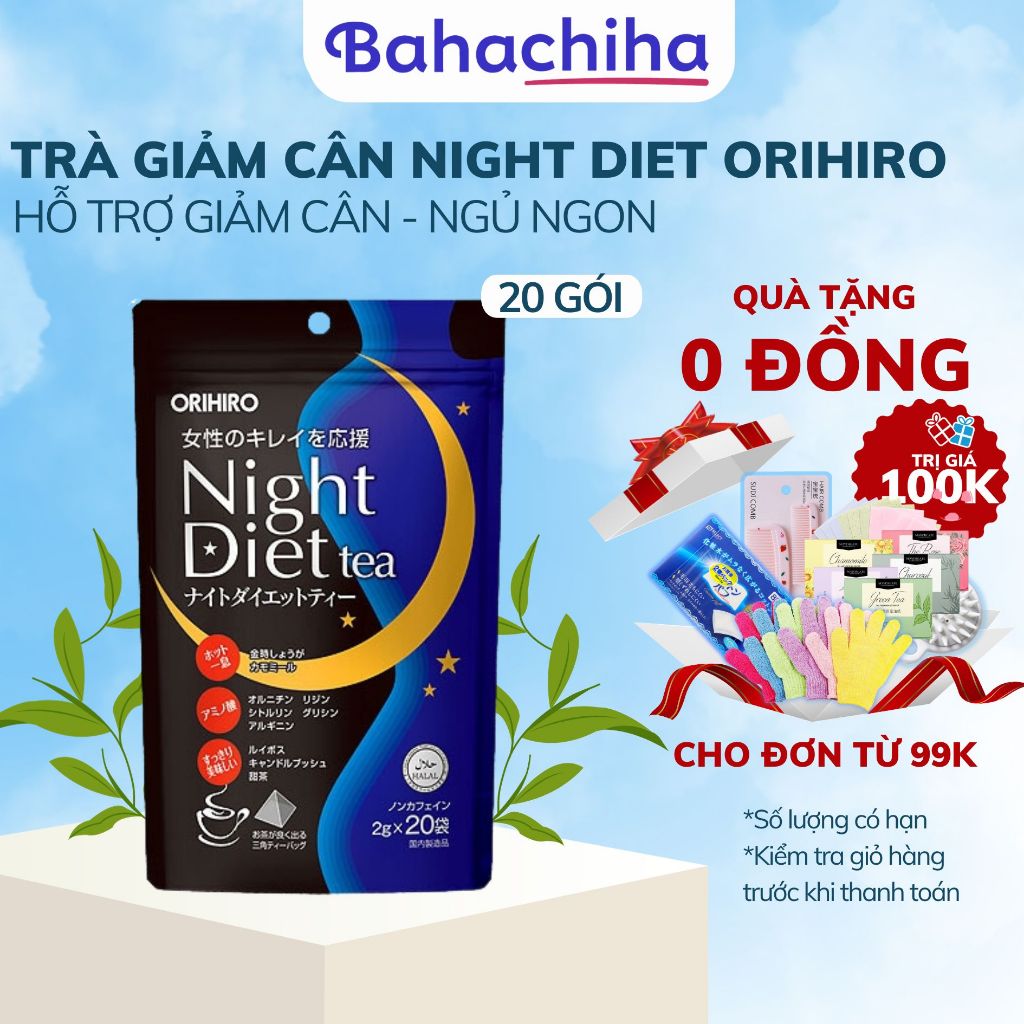 Trà giảm cân Night Diet Tea Orihiro 24 gói và 20 gói Nhật Bản - Bahachiha