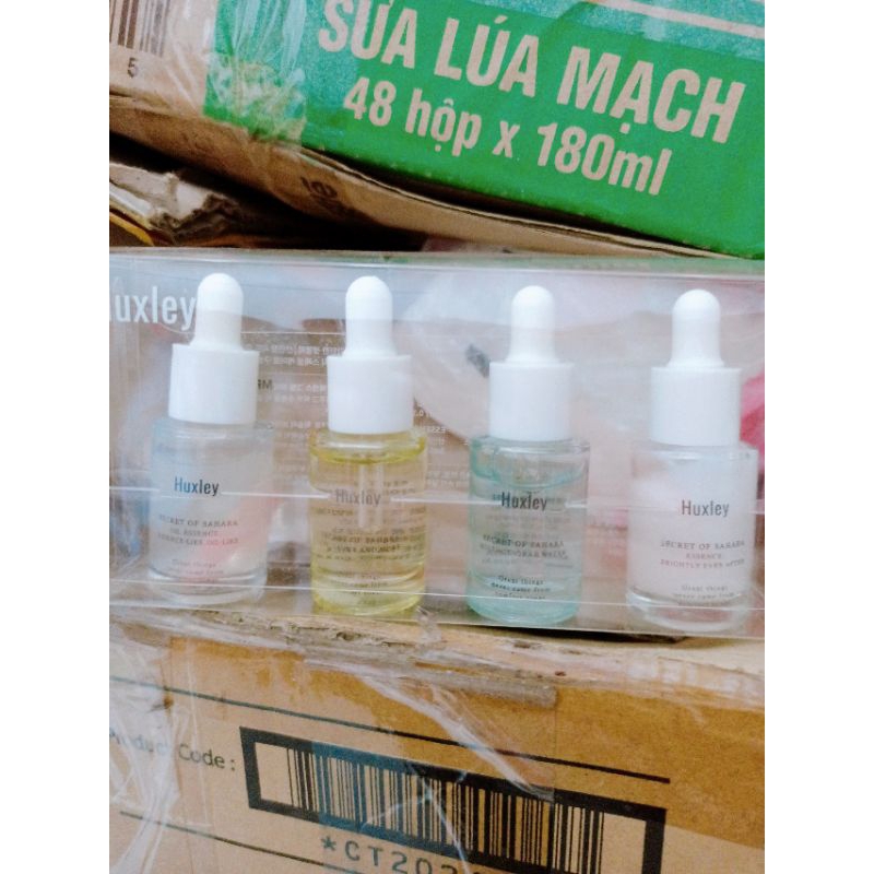 SET DƯỠNG DA TINH CHẤT HUXLEY MINI DELUXE COMPLETE 4 CHAI 5ML