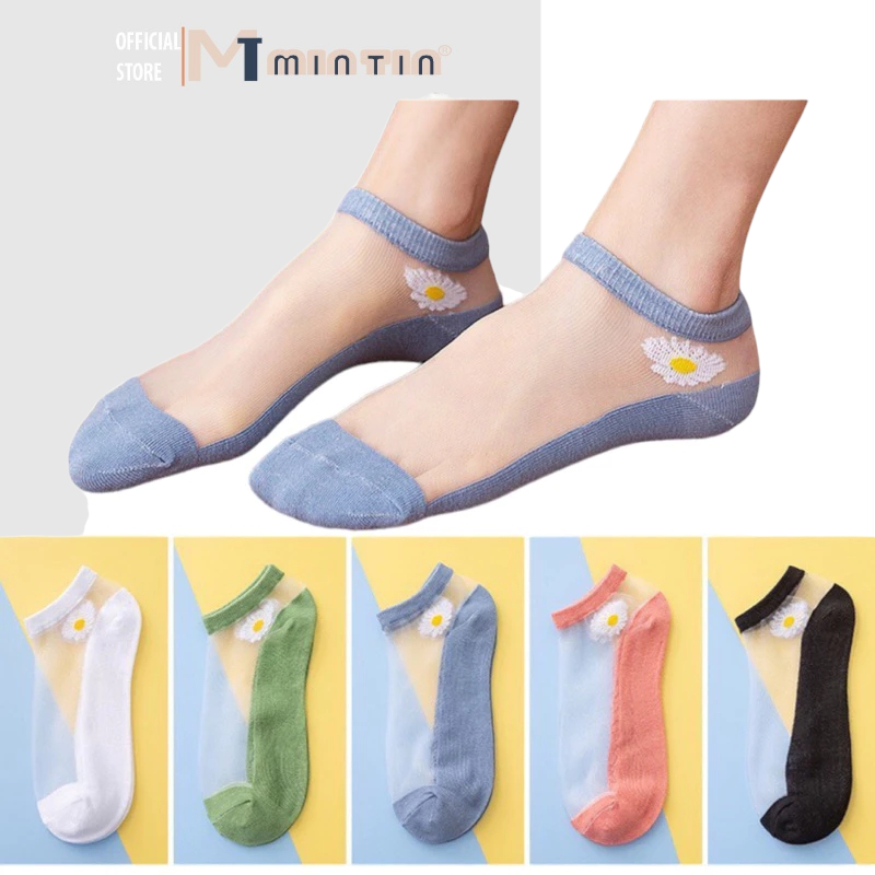 Tất Hoa Cúc Siêu Xinh combo 10 đôi [Hồng Xù]