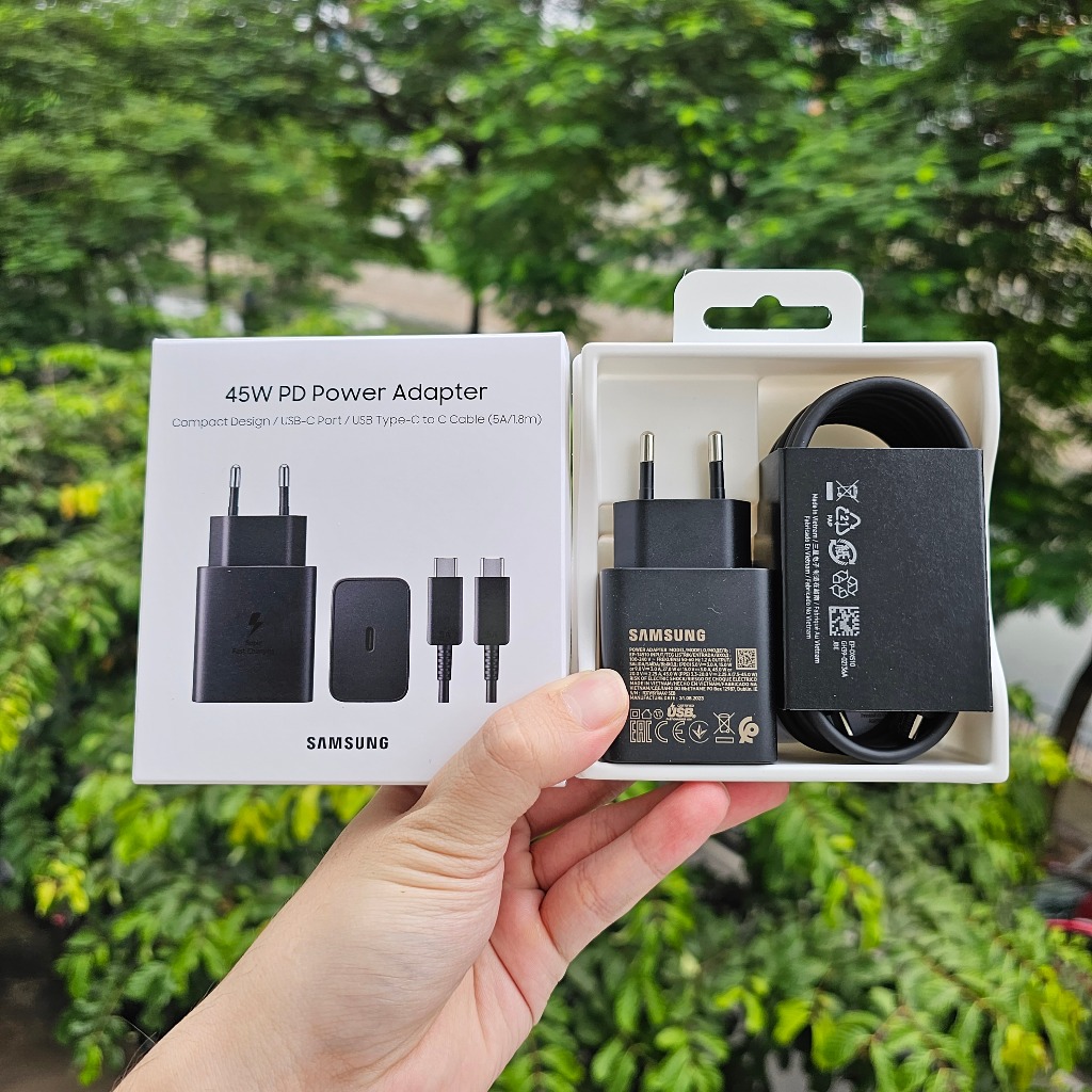 Bộ sạc nhanh 45W Samsung chính hãng FULLBOX dây 5A 1m8 - Bảo hành 12T - GalaxyShopVN