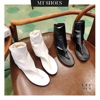 Giày boot nữ quai kẹp đế bệt cao 2P mẫu mới siêu HOT chất da mềm đi êm Bốt nữ thời trang MT Shoes
