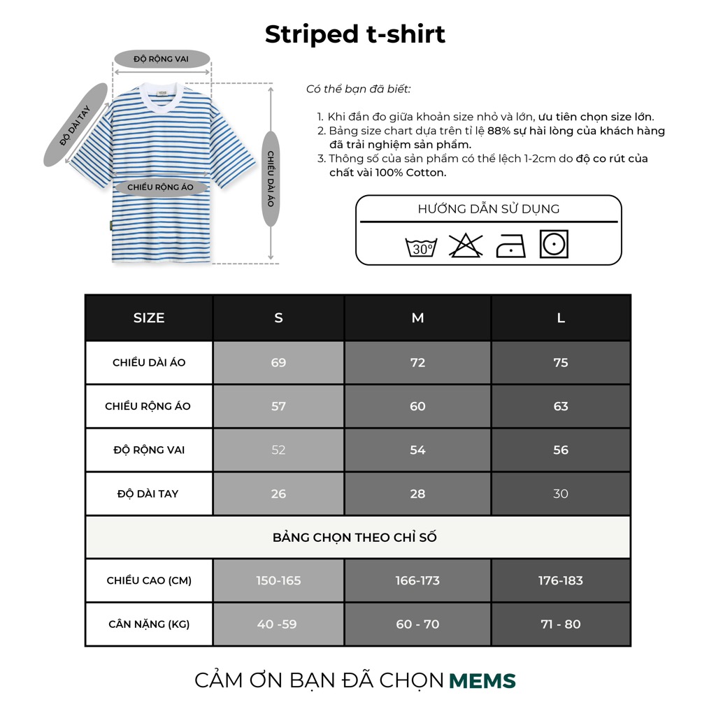 Striped T-shirt áo thun cotton nam nữ tay ngắn sọc cổ tròn