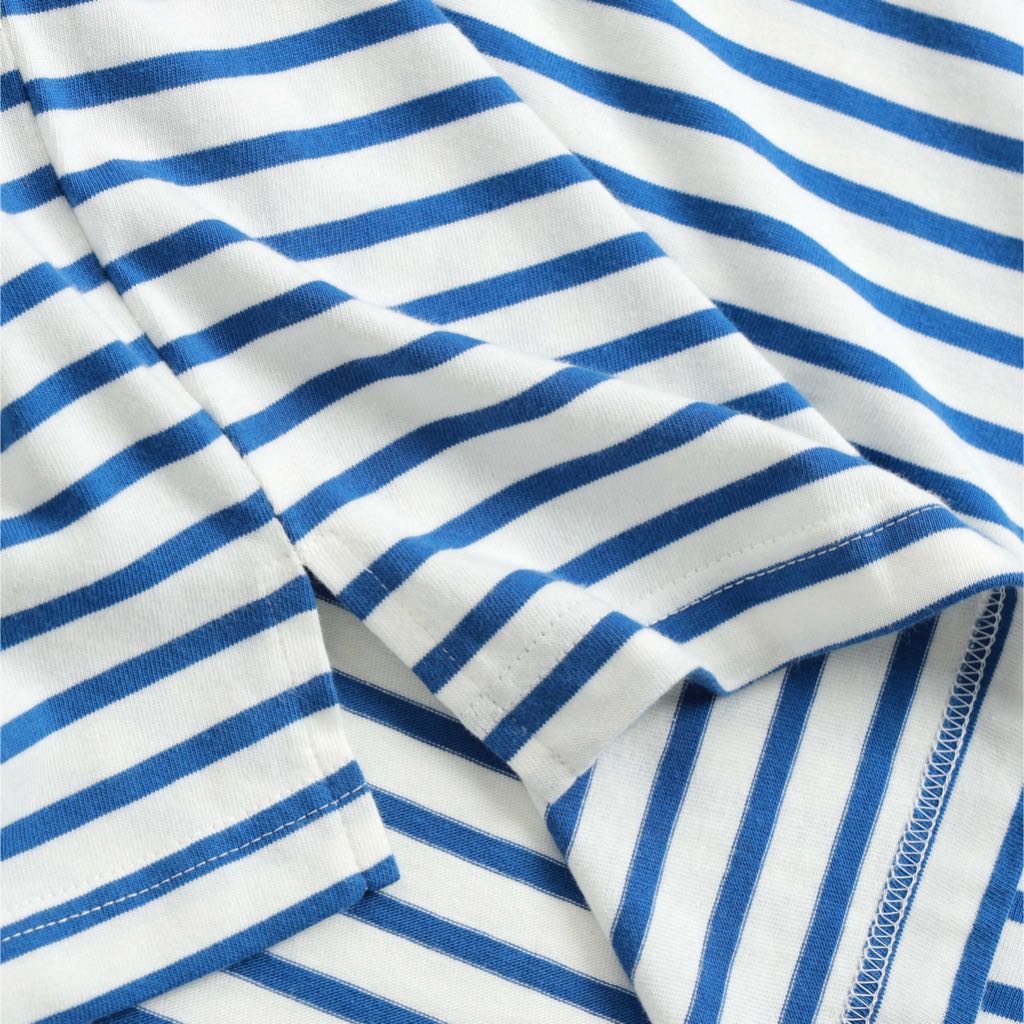 Striped T-shirt áo thun cotton nam nữ tay ngắn sọc cổ tròn