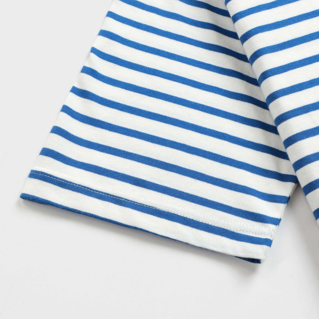 Striped T-shirt áo thun cotton nam nữ tay ngắn sọc cổ tròn