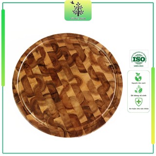 Thớt gỗ tràm hình tròn, sớ lật phong cách Châu Âu | Gỗ Đức Thành 16061 | Đạt tiêu chuẩn xuất khẩu