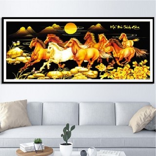 Tranh đính đá Mã đáo thành công KT:130x60cm - 180x85cm, tranh chưa đính đá