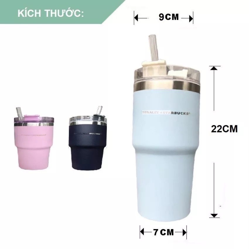 Ly inox giữ nhiệt Starbuck & Stanley , dung tích 600ml , nhiều màu ngẫu nhiên