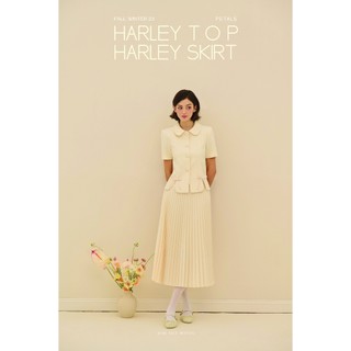 Joie des roses - set trắng kem dạ text harley
