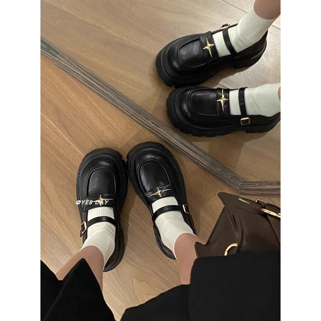 Giày ulzzang oxford vintage thời trang đơn giản màu đen/nâu cá tính năng động cute xinh đẹp bền rẻ