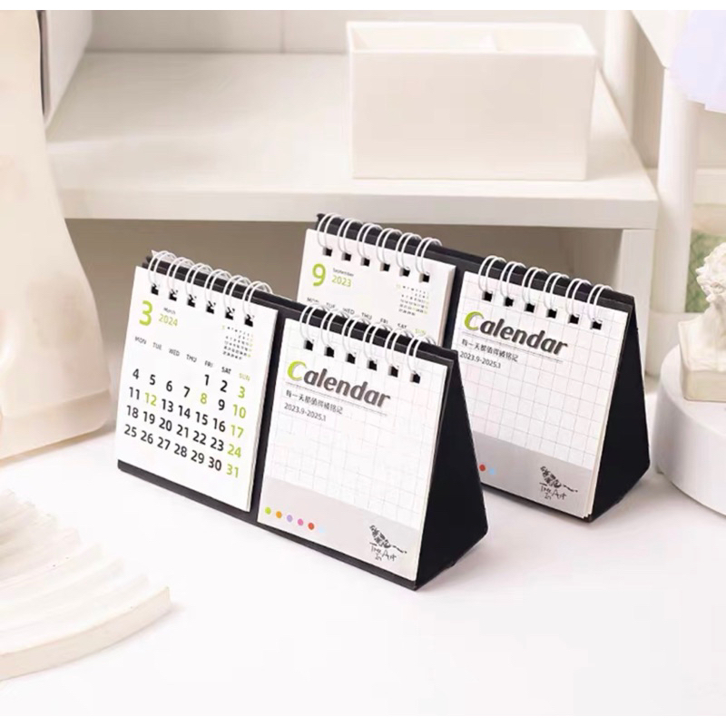 Lịch để bàn 2024 Todo có ghi chú tiện lợi, lịch 2in1 gáy lò xo decor bàn học