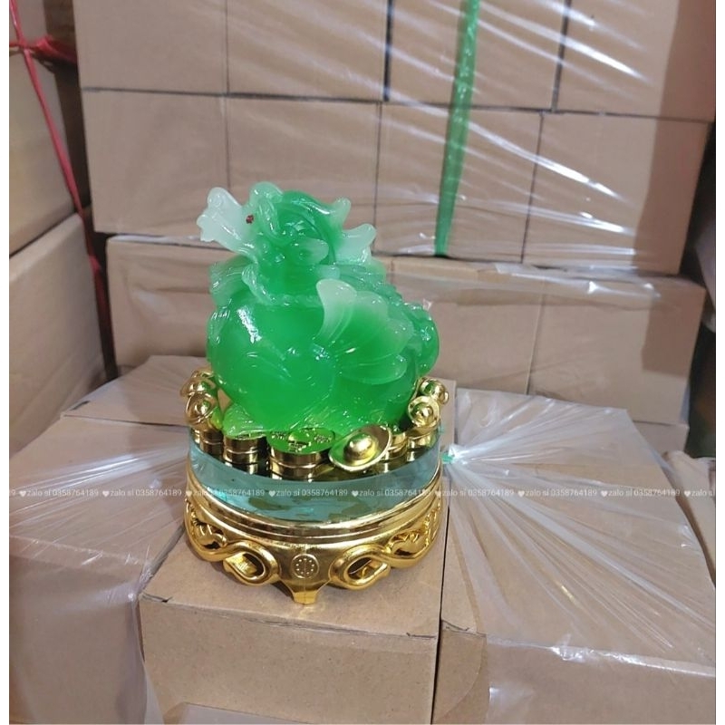 Thiềm thừ phong thủy-cóc 3 chân xoay 360° đế kiếng