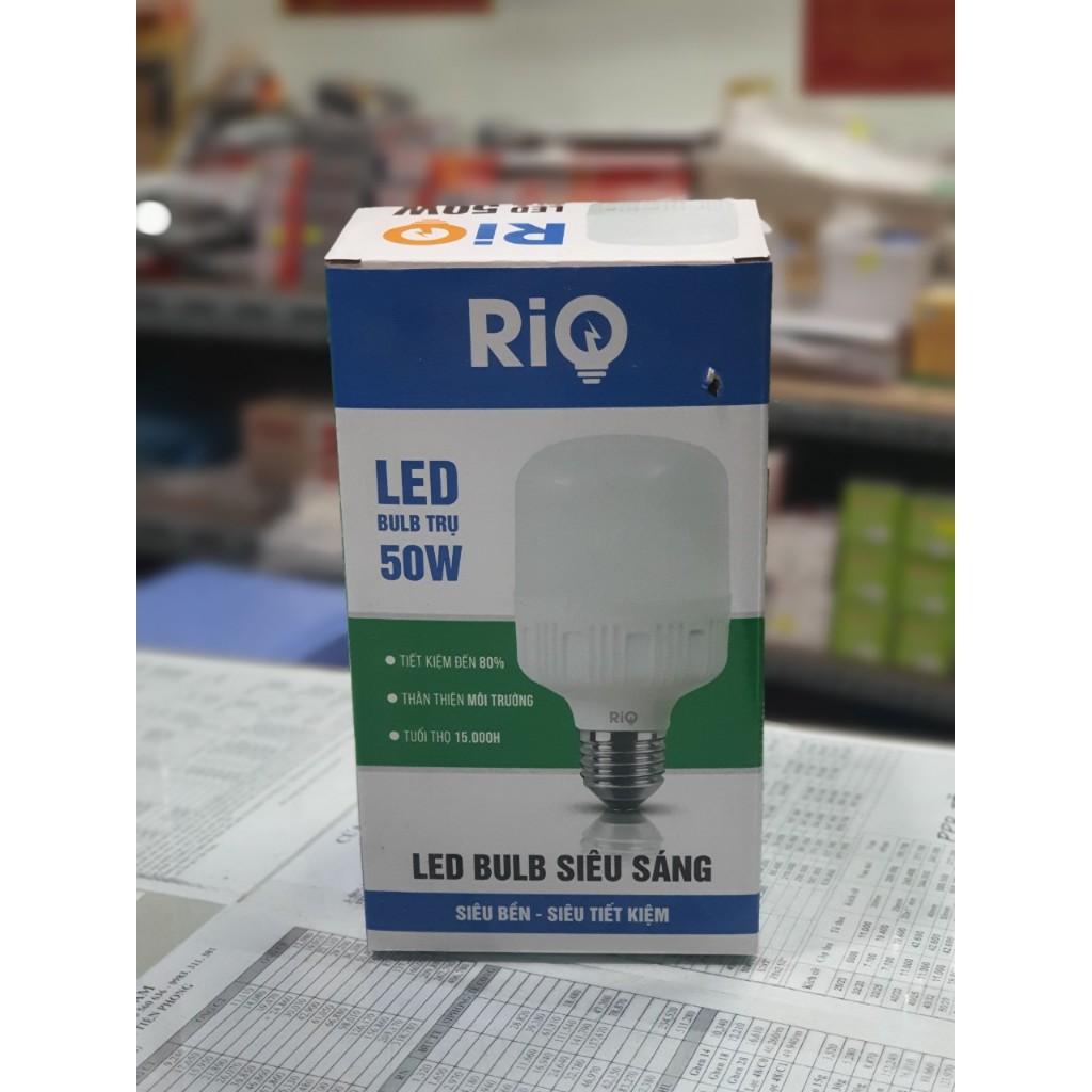 Bóng Led trụ 50w Rio ánh sáng trắng 6500k, đui xoáy E27