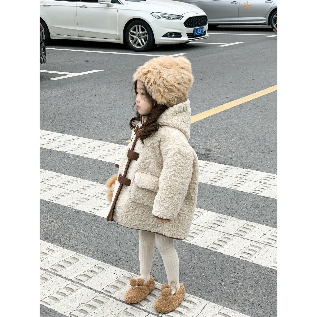 Áo Khoác Dạ Lông Cừu Lót Nỉ Lông QCCC Bé Gái