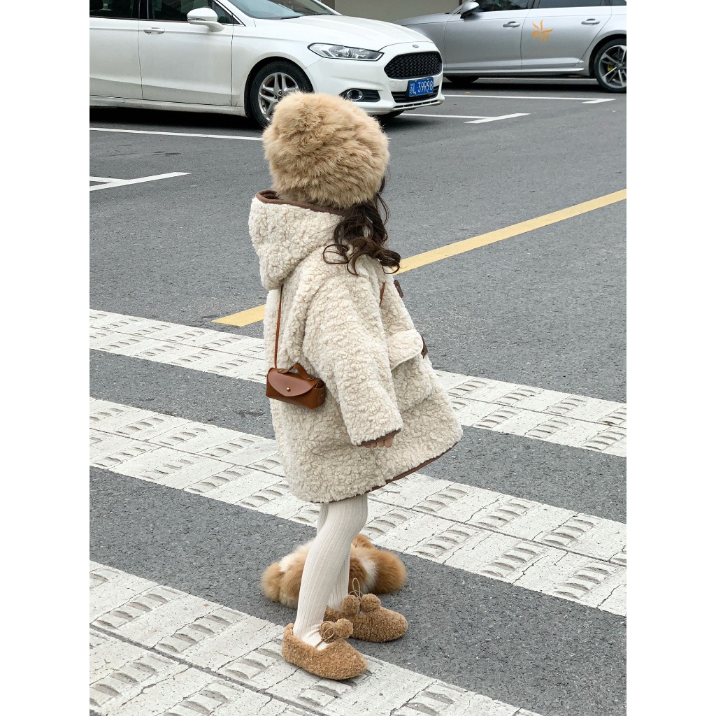 Áo Khoác Dạ Lông Cừu Lót Nỉ Lông QCCC Bé Gái