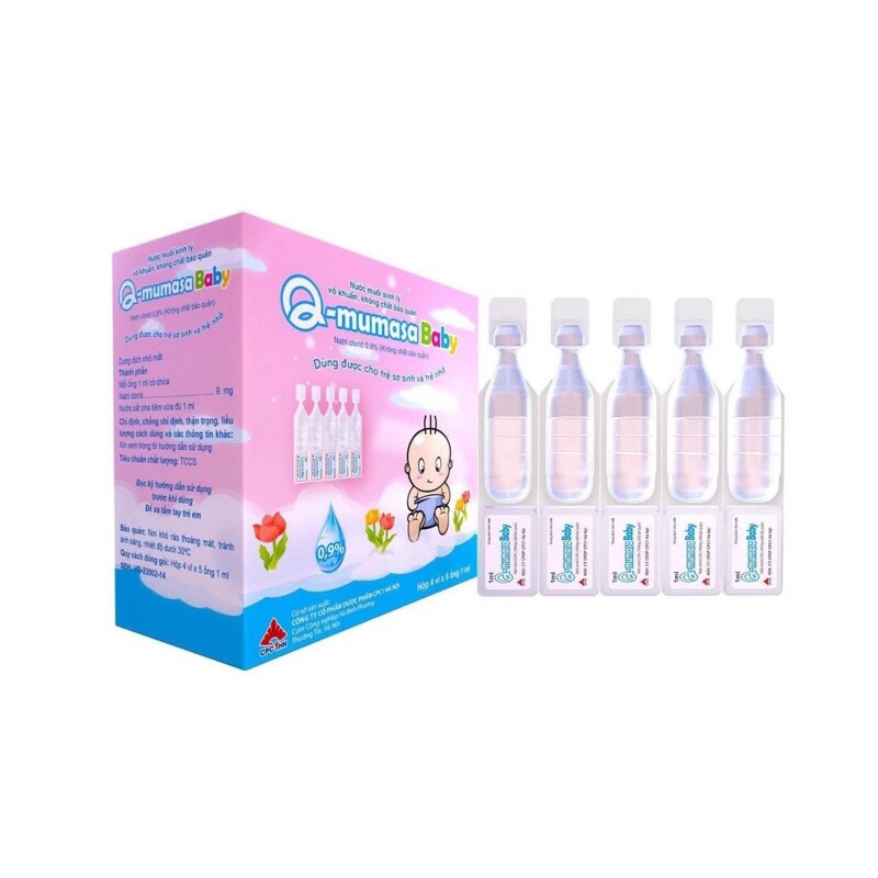 Hộp 05 ống nước muối sinh lý Q-mumasa baby - 10ml