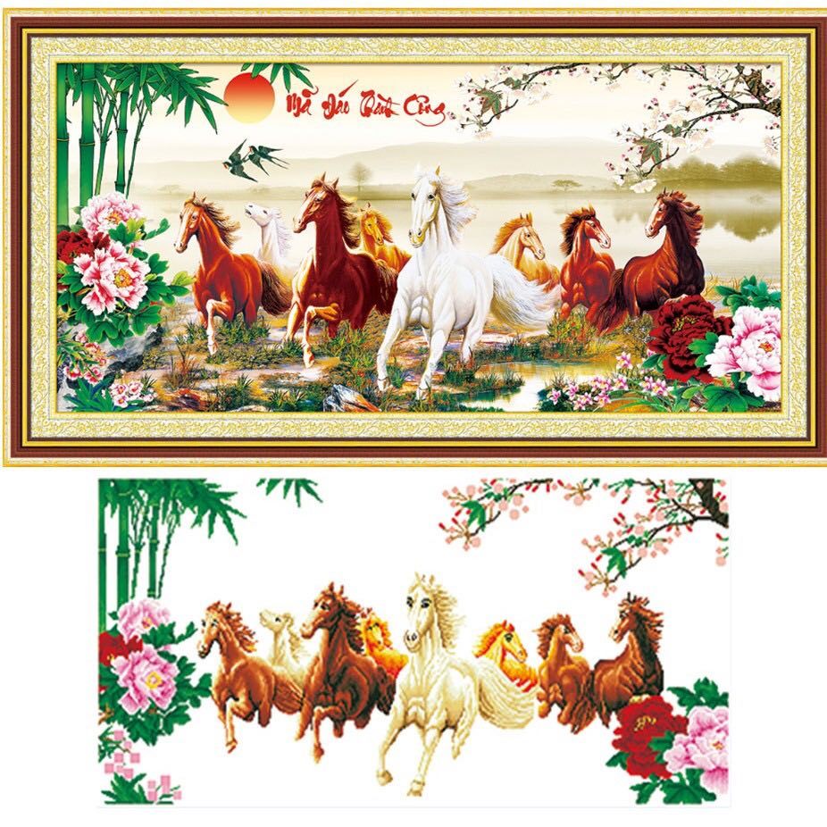 Tranh đính đá Mã Đáo Thành Công ,tranh chưa gắn đá