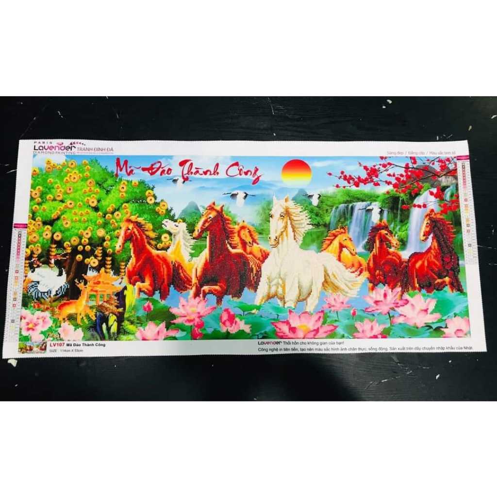 Tranh đính đá Mã Đáo Thành Công ,tranh chưa gắn đá