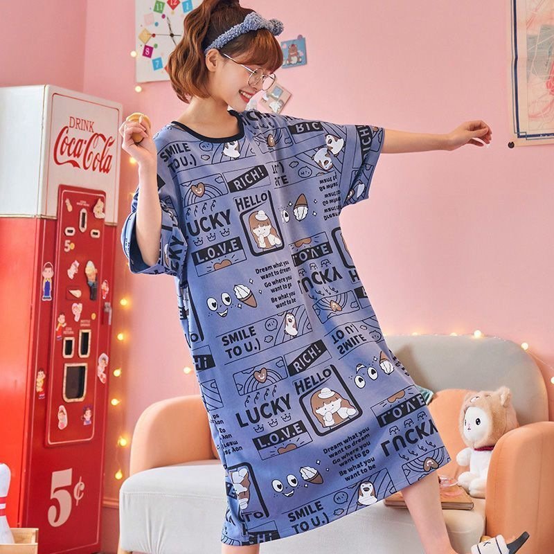 ̣̣̣̣̣̣ Váy ngủ cute trẻ trung họa tiết rễ thương xinh xắn HT021 🧅 Váy ngủ mặc nhà